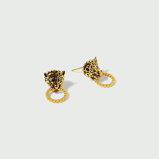 Leopard Doorknocker Earrings